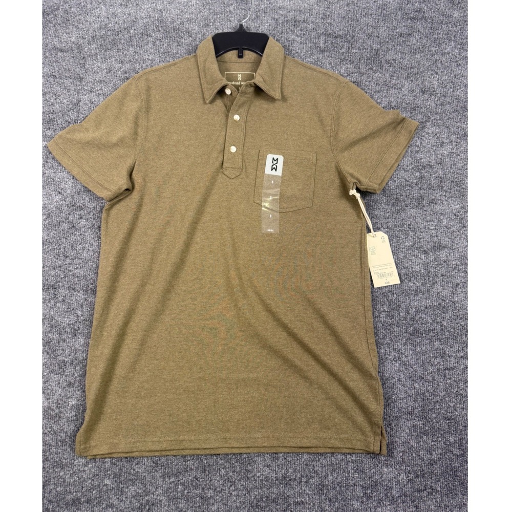 Mutual Weave Mens Short Sleeve Polo Shirt Dusty Olive Heather Green Small NWT